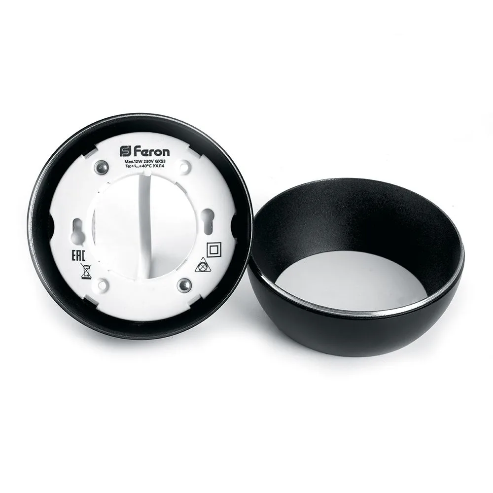 FERON Светильник потолочный HL355 12W, 230V, GX53, черный 41508 FERON Светильник потолочный HL355 12W, 230V, GX53, черный 41508