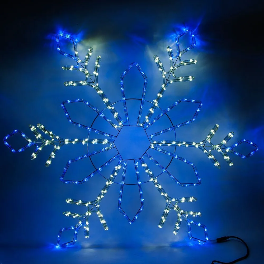 FERON Световая фигура 230V, дюралайт 14 м 24 LED/м (синий+белый), шнур 1,6м IP44, 120*120 см, LT065 артикул 26954 FERON Световая фигура 230V, дюралайт 14 м 24 LED/м (синий+белый), шнур 1,6м IP44, 120*120 см, LT065 артикул 26954