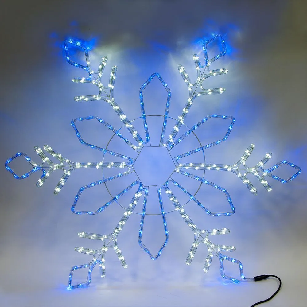 FERON Световая фигура 230V, дюралайт 14 м 24 LED/м (синий+белый), шнур 1,6м IP44, 120*120 см, LT065 артикул 26954 FERON Световая фигура 230V, дюралайт 14 м 24 LED/м (синий+белый), шнур 1,6м IP44, 120*120 см, LT065 артикул 26954