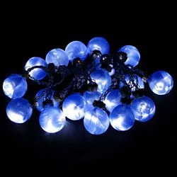 Гирлянда 3V 20 LED белый, цвет стекла: синий, 1.2W, 20mA, батарейки 2*АА, IP 20, 2м+шнур 0,5м х0,12мм, CL550