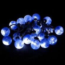 Гирлянда 3V 20 LED белый, цвет стекла: синий, 1.2W, 20mA, батарейки 2*АА,  IP 20, 2м+шнур 0,5м х0,12мм,  CL550