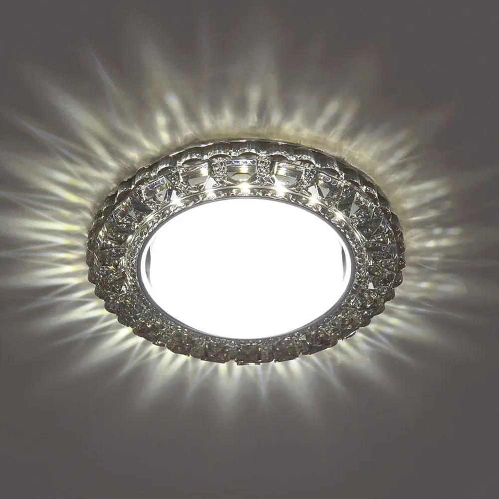 FERON Светильник встраиваемый с белой LED подсветкой CD4045 потолочный GX53 без лампы, серый, хром 41410 FERON Светильник встраиваемый с белой LED подсветкой CD4045 потолочный GX53 без лампы, серый, хром 41410
