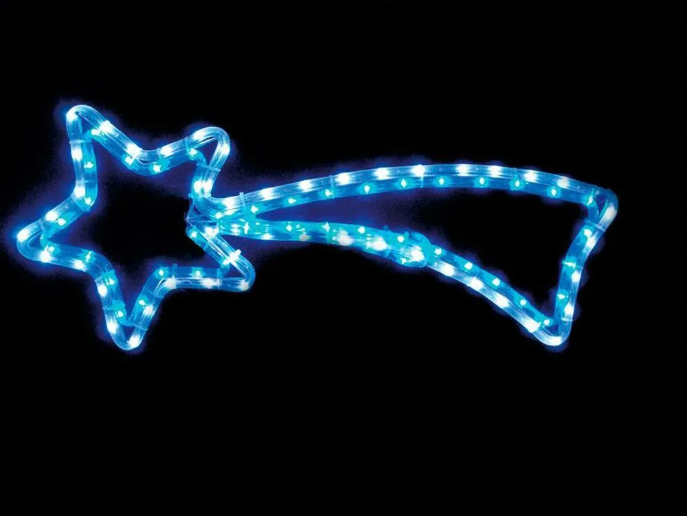 Световая фигура 230V 4м LED белый+синий, 24 LED/1м, 9.6W, 20mA, с контроллером, IP 44,  шнур 1,5м х1мм,  LT009 артикул 26707