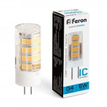 Лампа светодиодная FERON LB-432 G4 5W 175-265V 6400K 25862