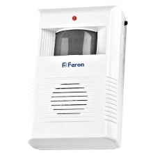 Звонок беспроводной с ИК-датчиком движения FERON 005-B Электрический 36 мелодий белый/серый с питанием от батареек