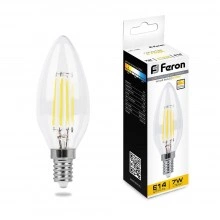 Лампа светодиодная диммируемая FERON LB-166 Свеча E14 7W 230V 2700K 25870