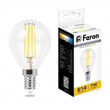 Лампа светодиодная FERON LB-52 Шарик E14 7W 230V 2700K 25874