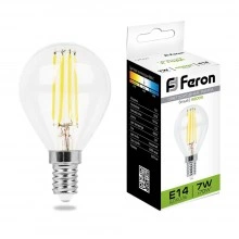 Лампа светодиодная FERON LB-52 Шарик E14 7W 230V 4000K 25875