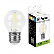 Лампа светодиодная FERON LB-52 Шарик E27 7W 230V 4000K 25877