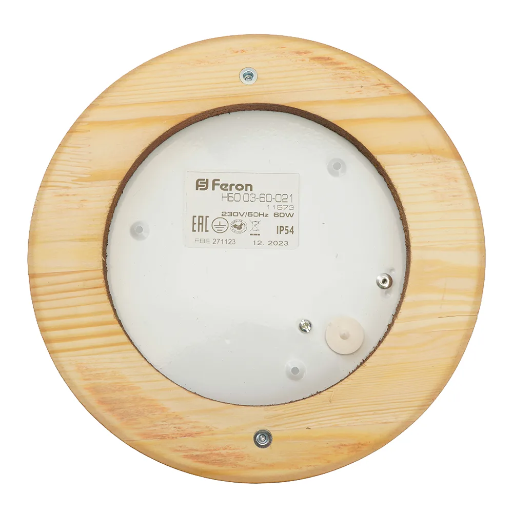 FERON Светильник накладной IP54, 220V 60Вт Е27, дерево,орех, круг НБО 03-60-021 FERON Светильник накладной IP54, 220V 60Вт Е27, дерево,орех, круг НБО 03-60-021
