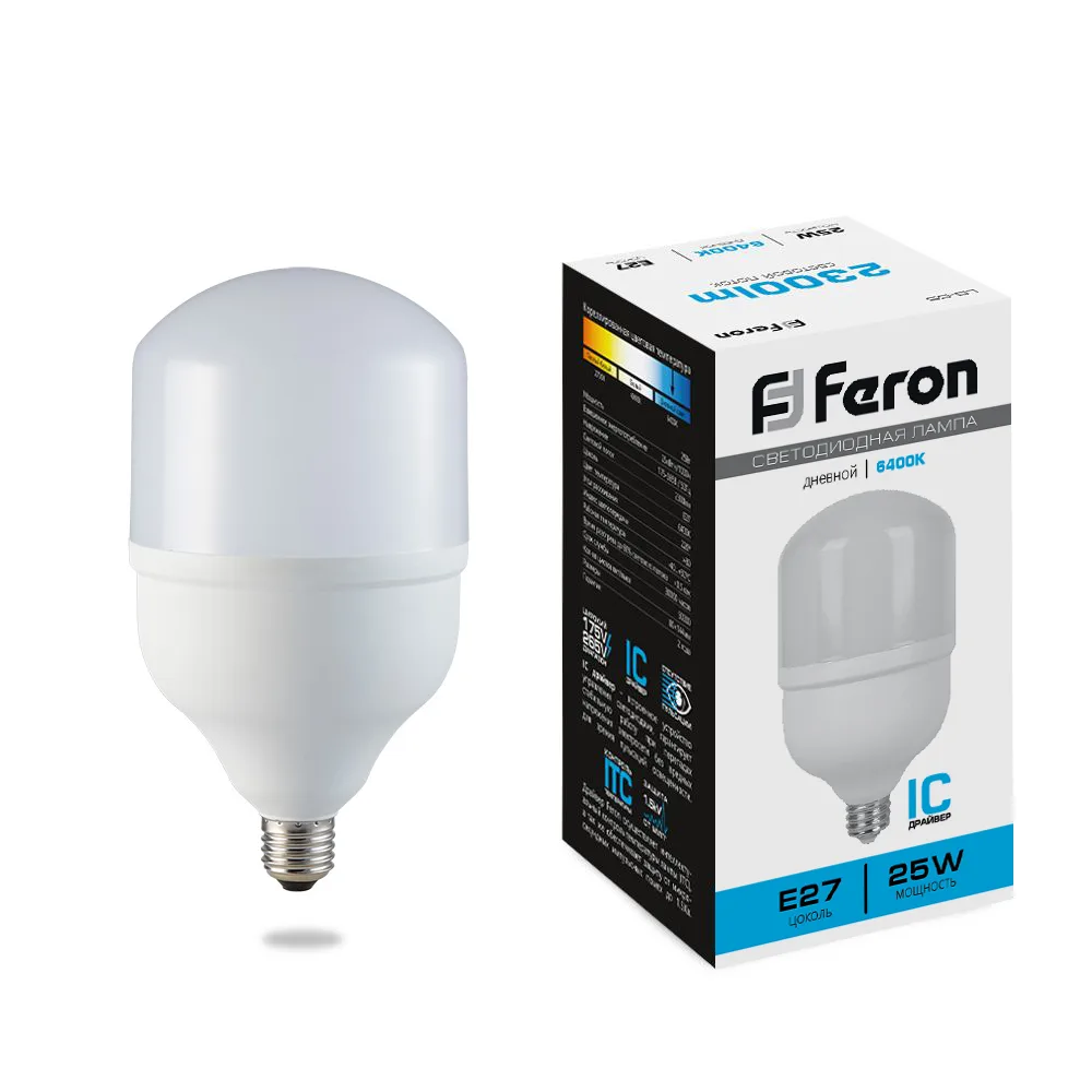 FERON Лампа светодиодная LB-65 E27 25W 175-265V 6400K 25887 FERON Лампа светодиодная LB-65 E27 25W 175-265V 6400K 25887
