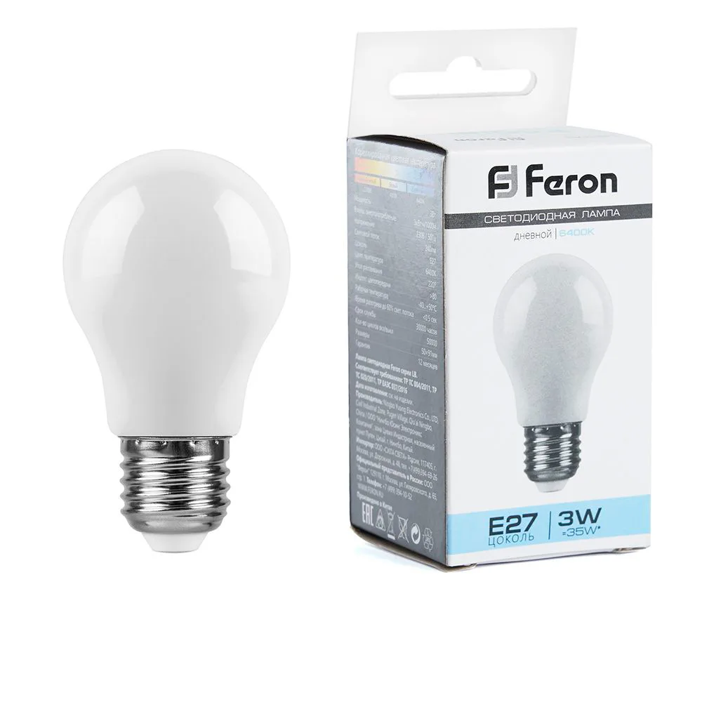 Лампа светодиодная FERON LB-375 E27 3W 230V 6400K 25920