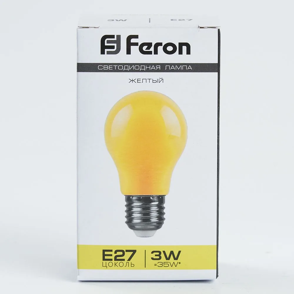 FERON Лампа светодиодная LB-375 E27 3W 230V желтый 25921 FERON Лампа светодиодная LB-375 E27 3W 230V желтый 25921