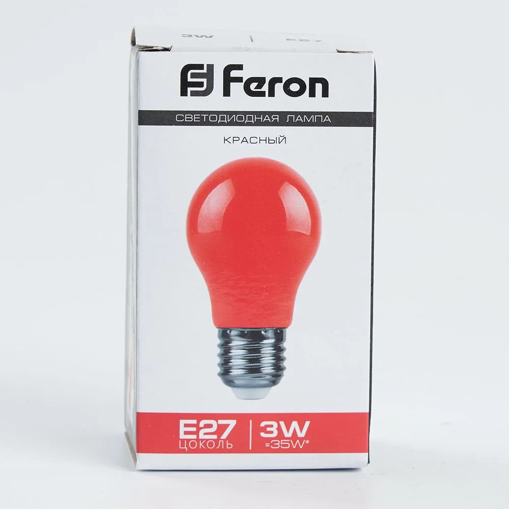 FERON Лампа светодиодная LB-375 E27 3W 230V красный 25924 FERON Лампа светодиодная LB-375 E27 3W 230V красный 25924