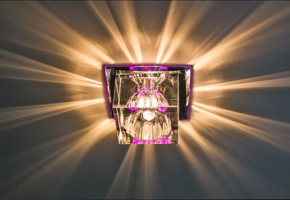 FERON Светильник встраиваемый с разноцветной LED подсветкой JD55 JCD9 прозрачный FERON Светильник встраиваемый с разноцветной LED подсветкой JD55 JCD9 прозрачный