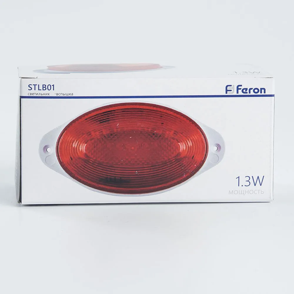FERON Cветильник-вспышка (стробы), 18LED 1,3W, красный STLB01 FERON Cветильник-вспышка (стробы), 18LED 1,3W, красный STLB01