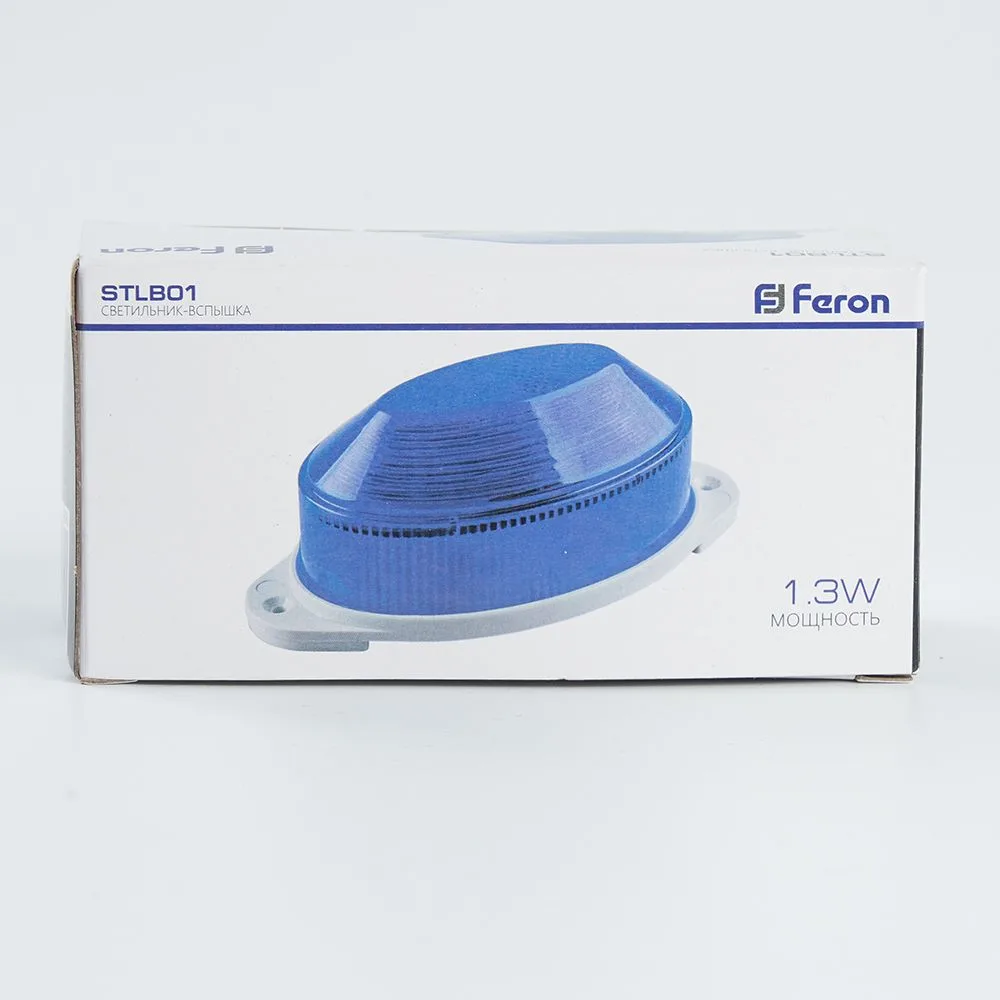 FERON Cветильник-вспышка (стробы), 18LED 1,3W, синий STLB01 FERON Cветильник-вспышка (стробы), 18LED 1,3W, синий STLB01