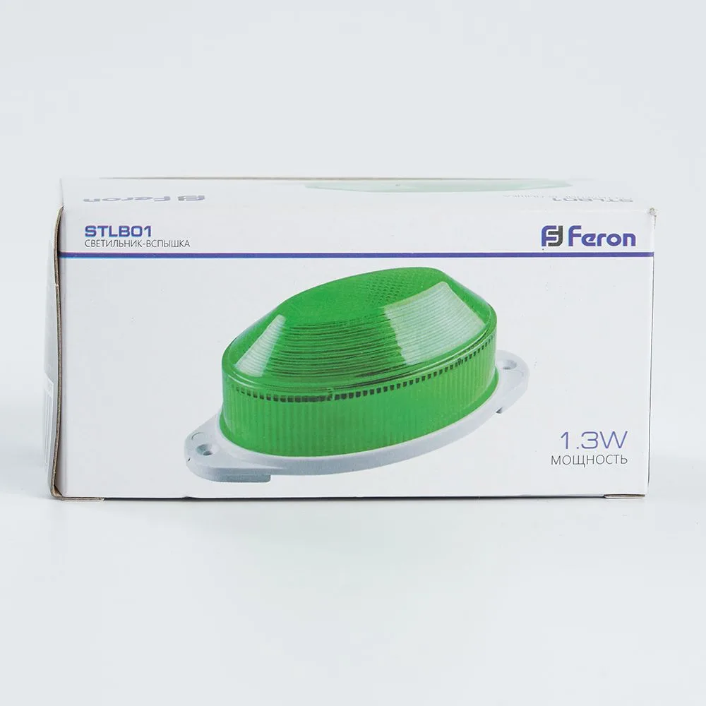 FERON Cветильник-вспышка (стробы), 18LED 1,3W, зеленый STLB01 FERON Cветильник-вспышка (стробы), 18LED 1,3W, зеленый STLB01