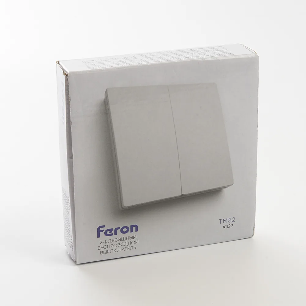 FERON Выключатель беспроводной FERON, TM82 SMART, 7мВт, IP20, двухклавишный, белый 41129 FERON Выключатель беспроводной FERON, TM82 SMART, 7мВт, IP20, двухклавишный, белый 41129