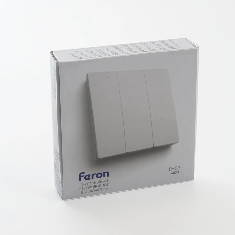 FERON Выключатель беспроводной TM83 SMART, 7мВт, IP20, трехклавишный, белый 41130 FERON Выключатель беспроводной TM83 SMART, 7мВт, IP20, трехклавишный, белый 41130