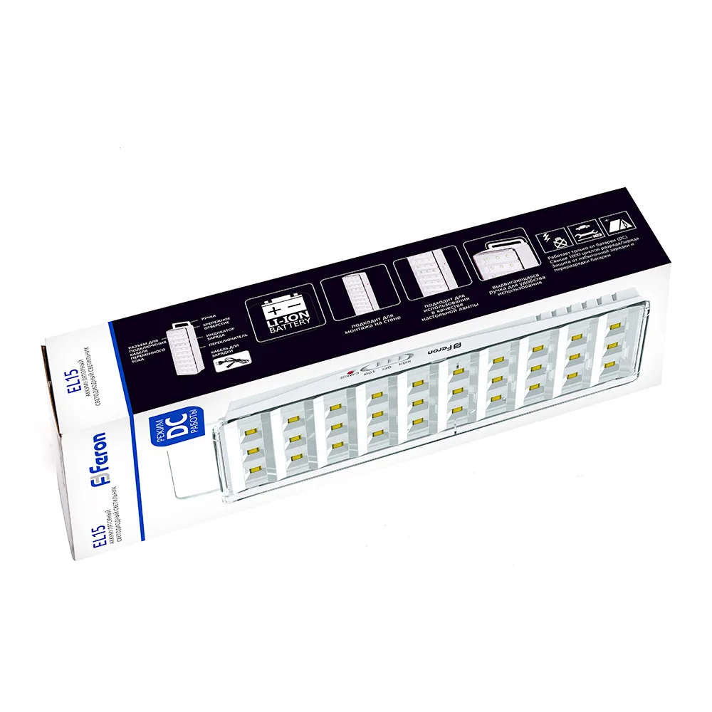 FERON Светильник аккумуляторный, 30 LED DC, белый, EL15 артикул 12896 FERON Светильник аккумуляторный, 30 LED DC, белый, EL15 артикул 12896