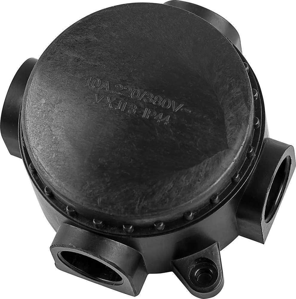 FERON Монтажная разветвительная коробка КЭМ 1-10-4М, 380V, 102х44х102, черный 29849 FERON Монтажная разветвительная коробка КЭМ 1-10-4М, 380V, 102х44х102, черный 29849