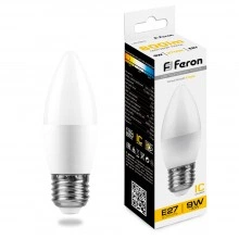 Лампа светодиодная FERON LB-570 Свеча E27 9W 175-265V 2700K 25936