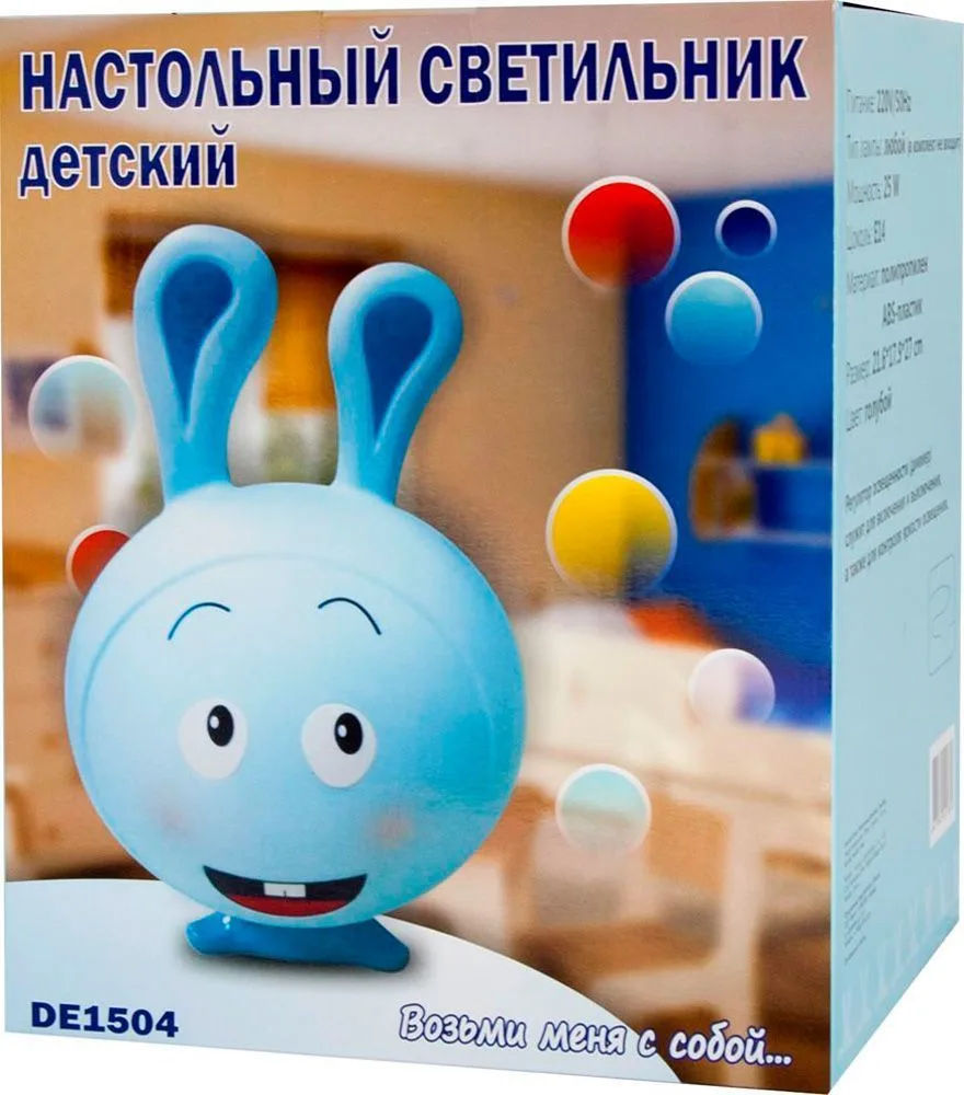 FERON Настольная лампа DE1504 E14, голубой 24110 FERON Настольная лампа DE1504 E14, голубой 24110