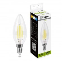 Лампа светодиодная FERON LB-73 Свеча E14 9W 230V 4000K 25958