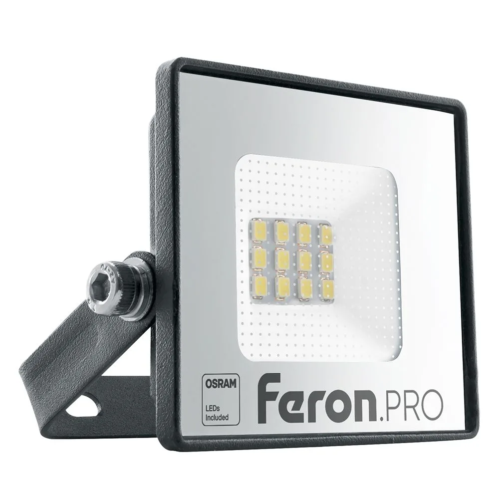 FERON Светодиодный прожектор Feron.PRO LL-1000 IP65 10W 6400K черный 41537 FERON Светодиодный прожектор Feron.PRO LL-1000 IP65 10W 6400K черный 41537