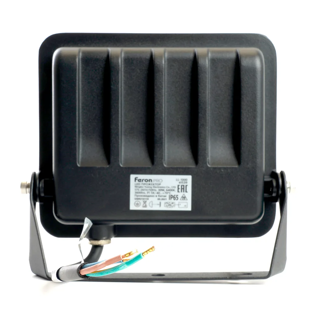 FERON Светодиодный прожектор Feron.PRO LL-1000 IP65 30W 6400K черный 41539 FERON Светодиодный прожектор Feron.PRO LL-1000 IP65 30W 6400K черный 41539