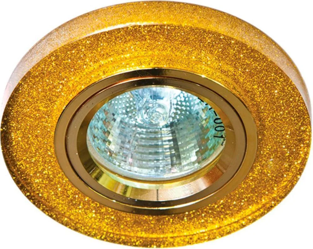 Светильник встраиваемый FERON 8060-2 потолочный MR16 G5.3 мерцающее золото 19709