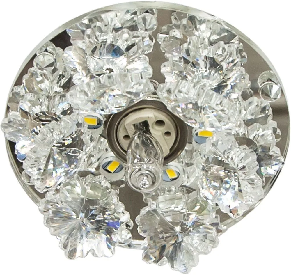 Светильник встраиваемый с белой LED подсветкой FERON 1540 потолочный JCD9 G9 прозрачный