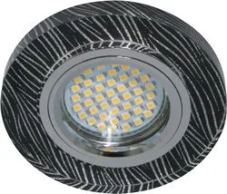 Светильник встраиваемый с белой LED подсветкой FERON 8383-2 потолочный MR16 G5.3 черно-белый