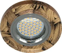 Светильник встраиваемый с белой LED подсветкой FERON 8484-2 потолочный MR16 G5.3 черно-золотистый