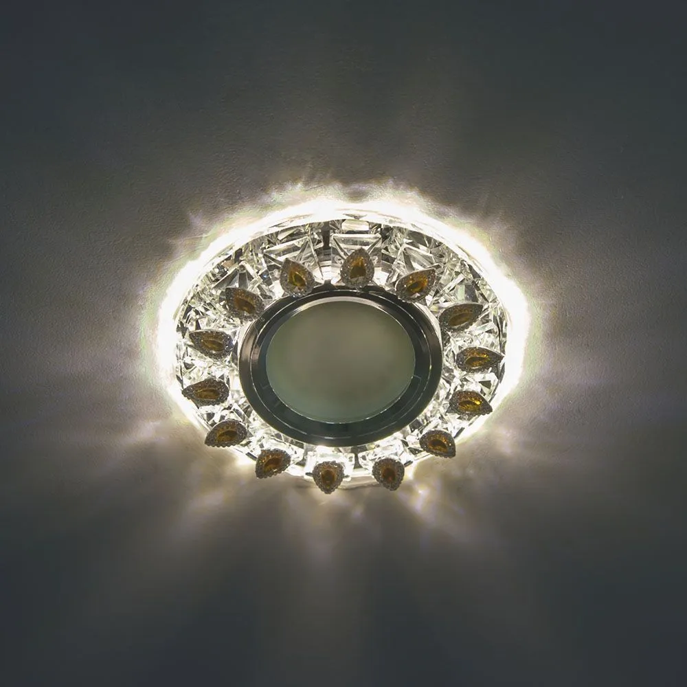 FERON Светильник встраиваемый с белой LED подсветкой CD55A потолочный MR16 G5.3 прозрачно-желтый FERON Светильник встраиваемый с белой LED подсветкой CD55A потолочный MR16 G5.3 прозрачно-желтый