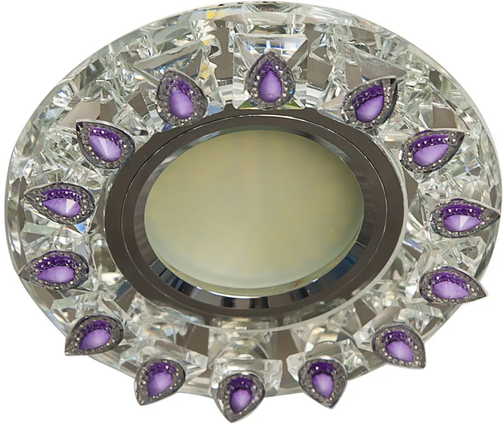 Светильник встраиваемый с белой LED подсветкой FERON CD55A потолочный MR16 G5.3 прозрачно-сиреневый