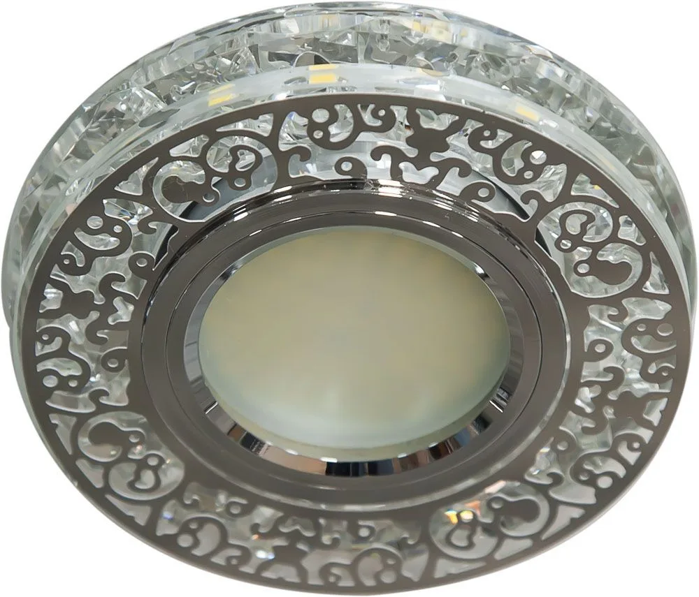 Светильник встраиваемый с белой LED подсветкой FERON C1010MO потолочный MR16 G5.3 прозрачный