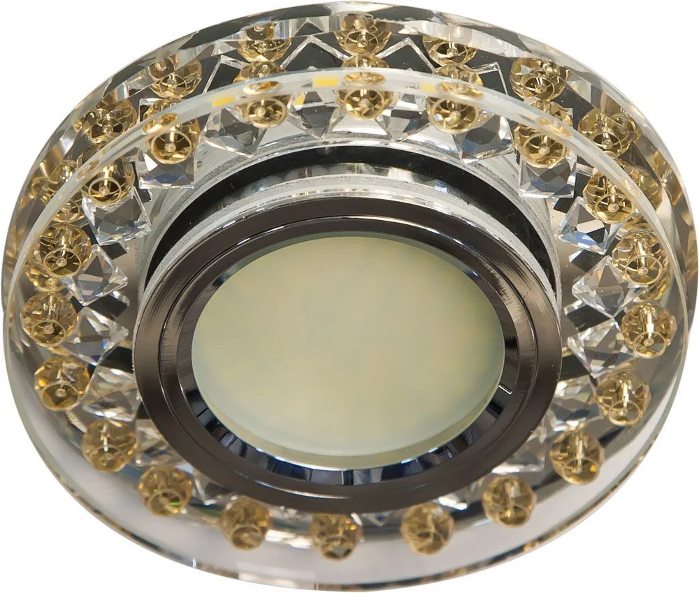 Светильник встраиваемый с белой LED подсветкой FERON C1020MO потолочный MR16 G5.3 прозрачно-желтый