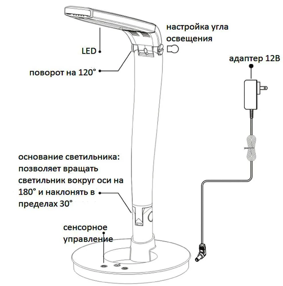 FERON Настольный светодиодный светильник DE1705 4,8W, розовый 24182 FERON Настольный светодиодный светильник DE1705 4,8W, розовый 24182