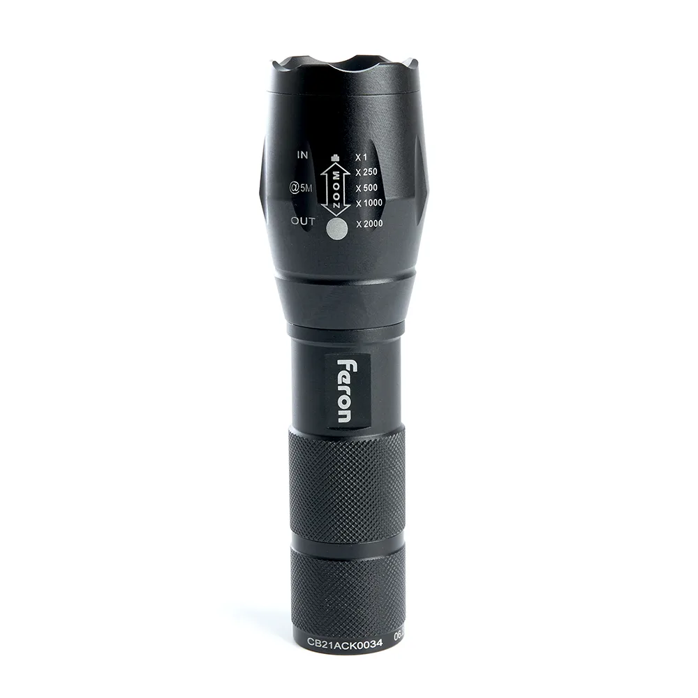 FERON Фонарь ручной TH2400 с аккумулятором USB ZOOM 41682 FERON Фонарь ручной TH2400 с аккумулятором USB ZOOM 41682