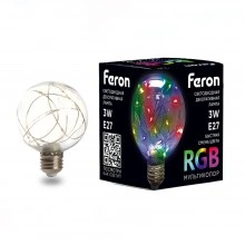 Лампа светодиодная FERON LB-381 E27 3W 230V RGB 41676