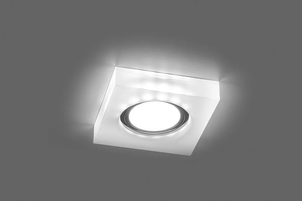 FERON Светильник встраиваемый с белой LED подсветкой CD8180 потолочный MR16 G5.3 белый матовый FERON Светильник встраиваемый с белой LED подсветкой CD8180 потолочный MR16 G5.3 белый матовый