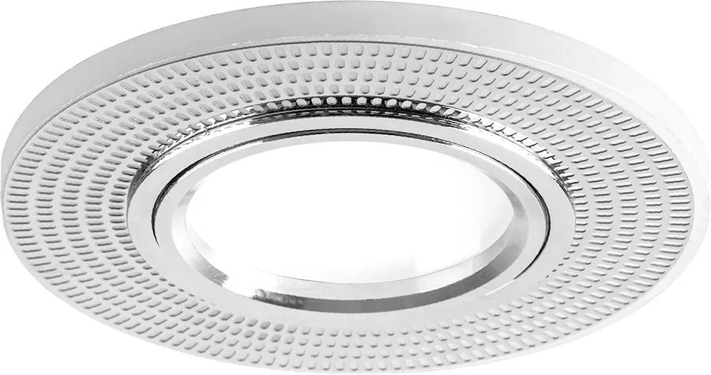 Светильник встраиваемый с белой LED подсветкой FERON CD956 потолочный MR16 G5.3 белый матовый, хром