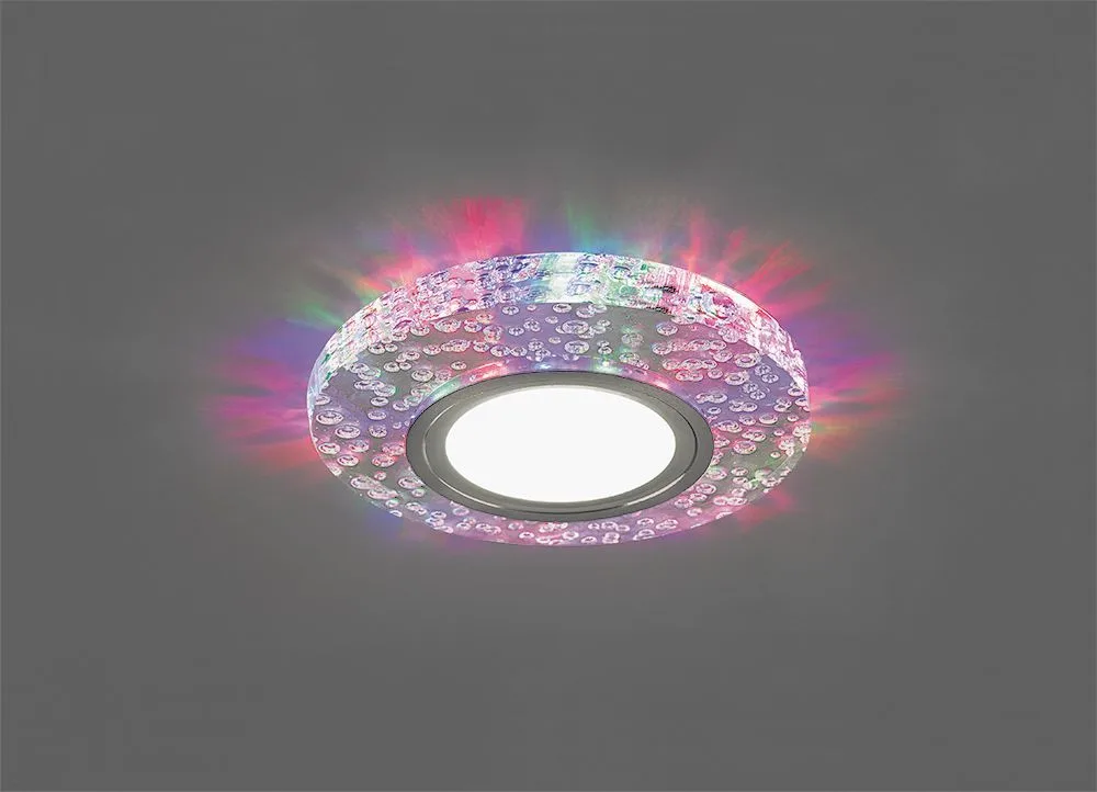 FERON Светильник встраиваемый с разноцветной LED подсветкой CD953 потолочный MR16 G5.3, прозрачный FERON Светильник встраиваемый с разноцветной LED подсветкой CD953 потолочный MR16 G5.3, прозрачный