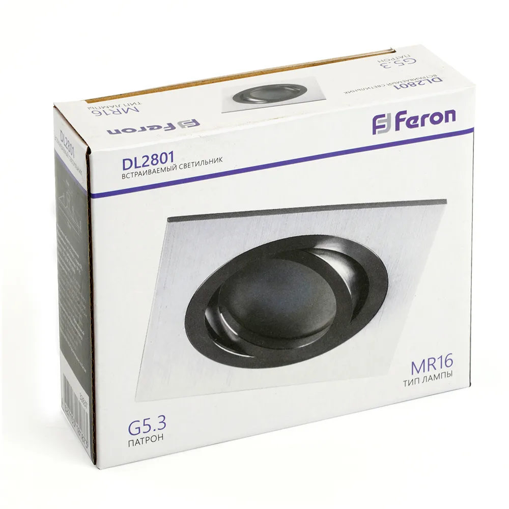 FERON Светильник встраиваемый DL2801 потолочный MR16 G5.3 белый-хром 32637 FERON Светильник встраиваемый DL2801 потолочный MR16 G5.3 белый-хром 32637