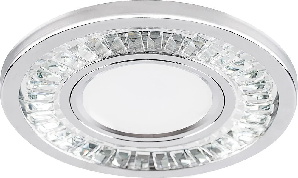 FERON Светильник встраиваемый с LED подсветкой CD958 потолочный MR16 G5.3 прозрачный, хром FERON Светильник встраиваемый с LED подсветкой CD958 потолочный MR16 G5.3 прозрачный, хром