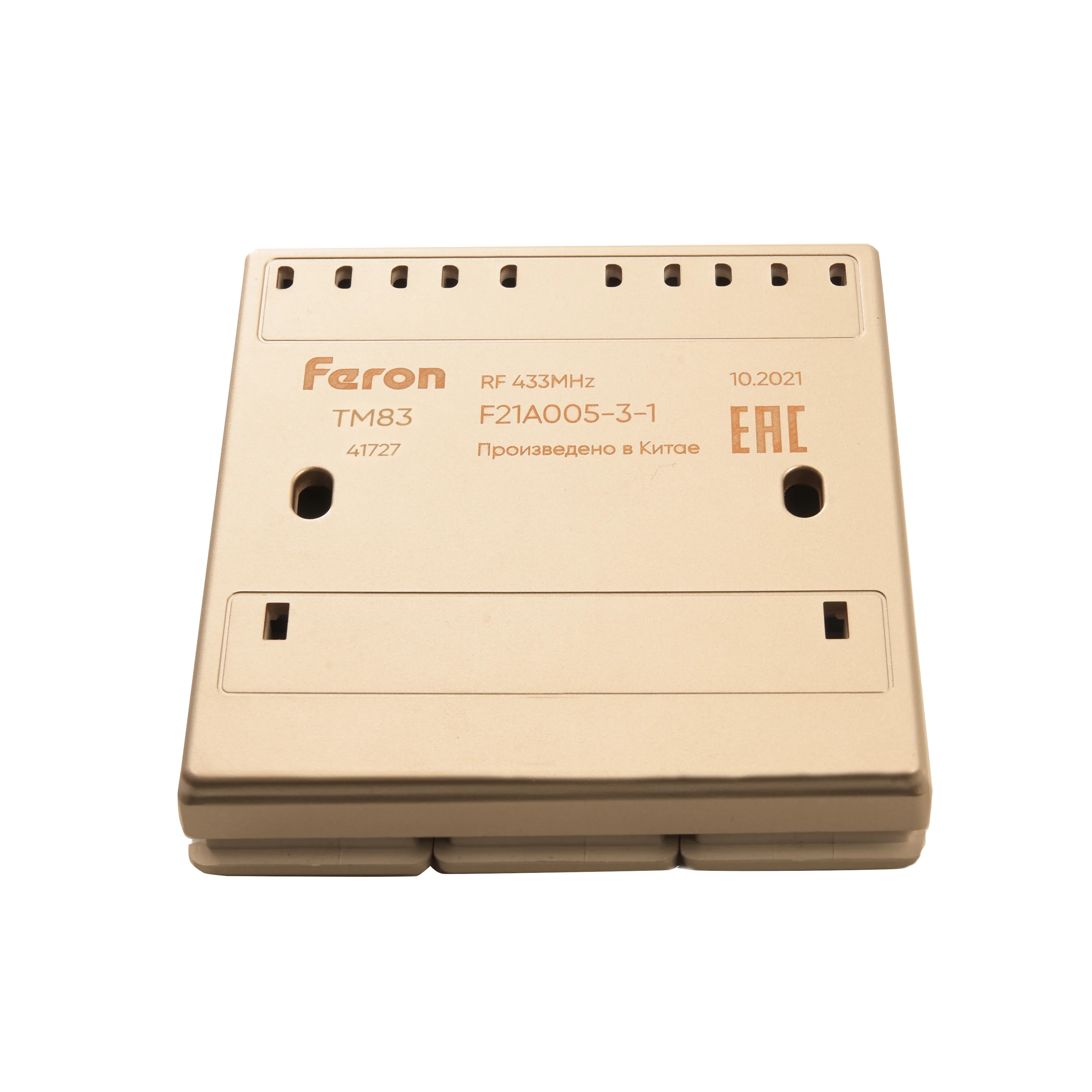 FERON Выключатель беспроводной TM83, 7мВт, IP20, трехклавишный, золото 41727 FERON Выключатель беспроводной TM83, 7мВт, IP20, трехклавишный, золото 41727