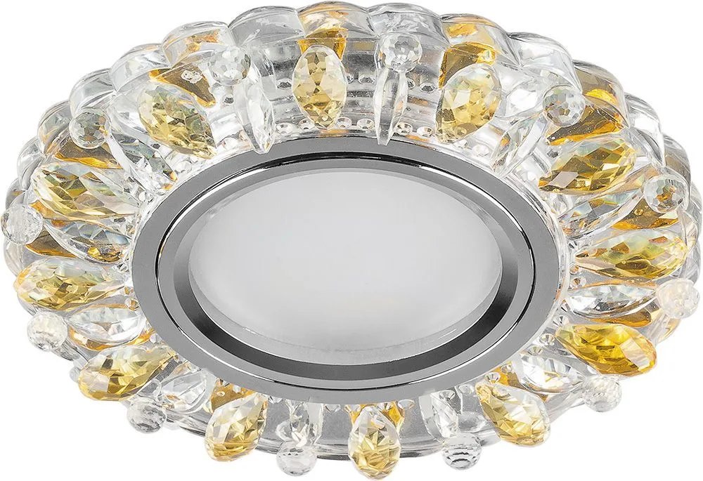 FERON Светильник встраиваемый с белой LED подсветкой CD914 потолочный MR16 G5.3 прозрачный-желтый FERON Светильник встраиваемый с белой LED подсветкой CD914 потолочный MR16 G5.3 прозрачный-желтый