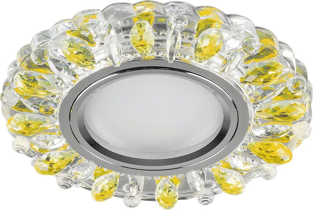 Светильник встраиваемый с белой LED подсветкой FERON CD916 потолочный MR16 G5.3 прозрачный-желтый